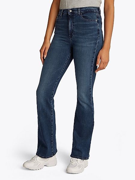 Tommy Jeans Bootcut-Jeans SYLVIA HGH FLR Weite Beinform und Logo Stickerei günstig online kaufen