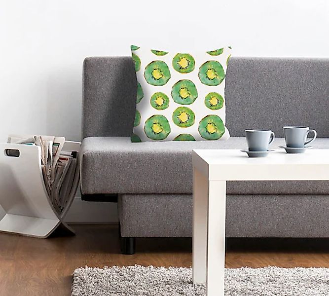 queence Dekokissen »Karla«, mit Kiwi, Kissenhülle ohne Füllung, 1 Stück günstig online kaufen