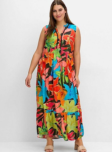 Sheego Etuikleid Maxikleid Ärmellos mit Blumenprint günstig online kaufen