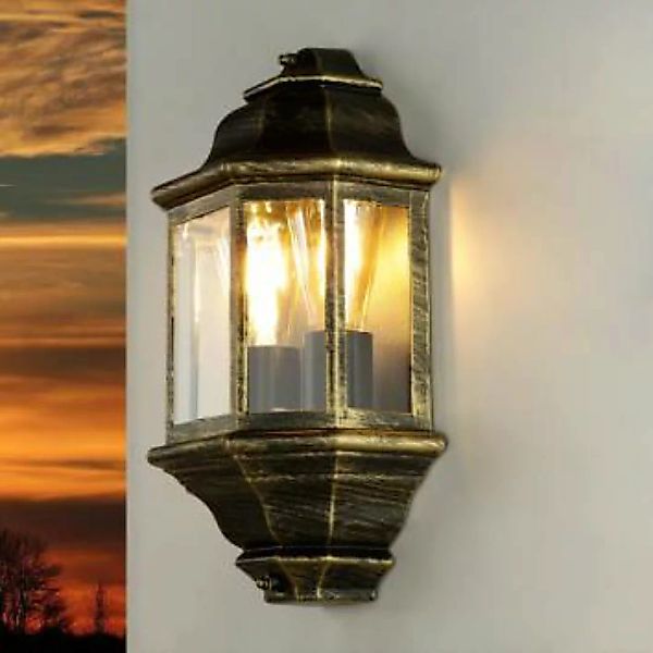 Rustikale Wandlampe Außen Gold Antik LIVORNO 2xE27 günstig online kaufen