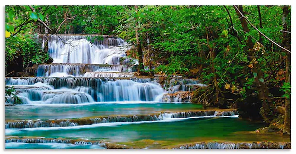 Artland Küchenrückwand "Tiefen Wald Wasserfall", (1 tlg.), Alu Spritzschutz günstig online kaufen