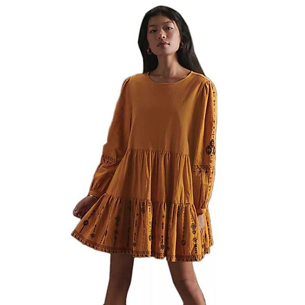 Superdry Anisa Embroidered Kurzes Kleid M Ochre günstig online kaufen