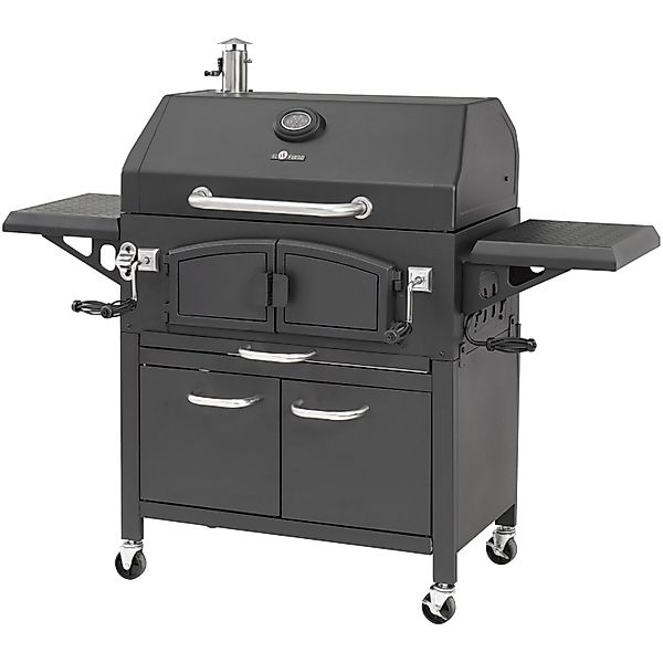 El Fuego Holzkohlegrill Grand Ontario 81 cm x 46 cm Schwarz günstig online kaufen