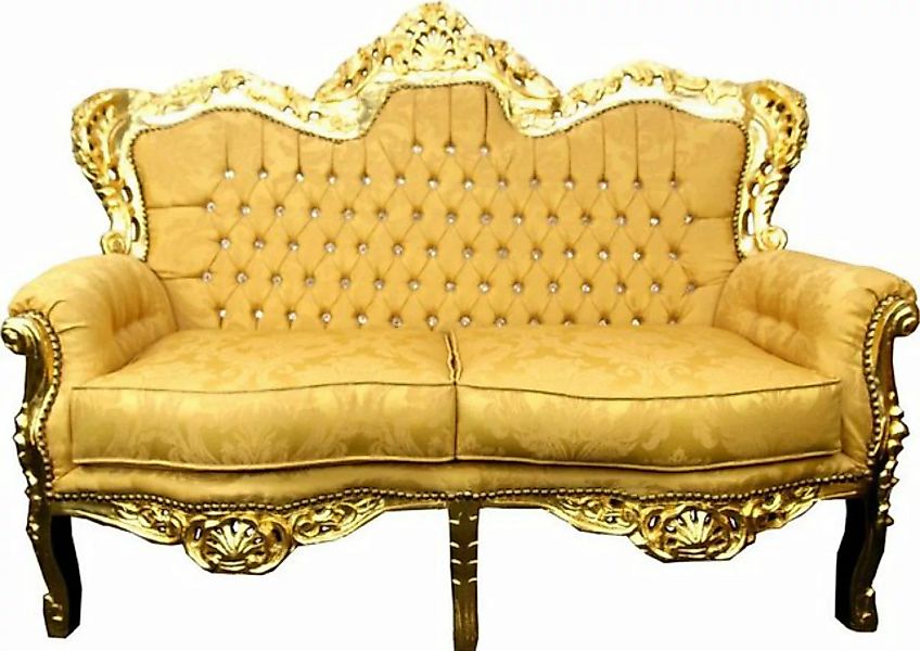Casa Padrino 2-Sitzer Barock 2er Sofa Gold Muster / Gold mit Bling Bling Gl günstig online kaufen