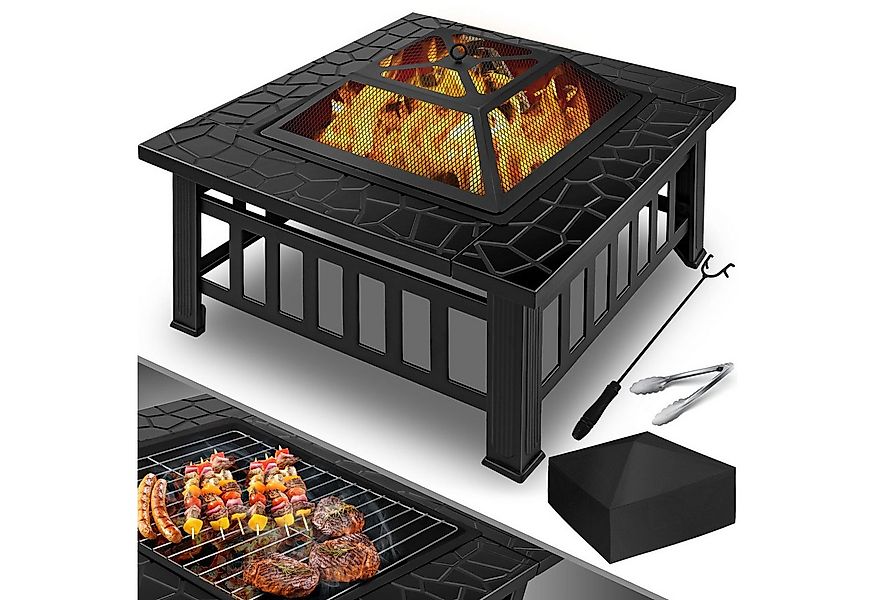 KESSER Feuerschale, Feuerstelle mit Grillrost Grillzange Feuerschale 82x82x günstig online kaufen