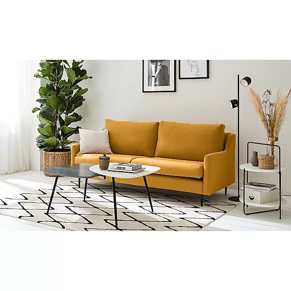 home24 Fredriks Sofa Kenten I 2-Sitzer Gelb Webstoff 191x87x82 cm günstig online kaufen