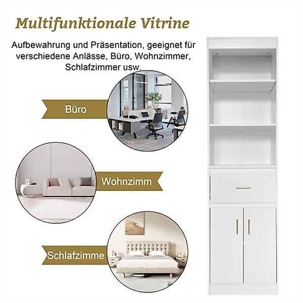 Mia&Coco Vitrine Vitrinenschrank mit Schublade und Türen, bewegliche Einleg günstig online kaufen