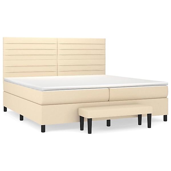 vidaXL Boxspringbett mit Matratze Creme 200x200 cm Stoff1358602 günstig online kaufen