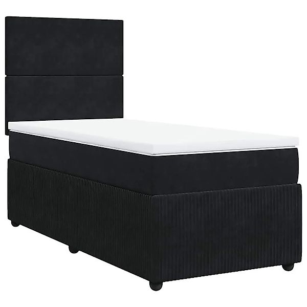 vidaXL Boxspringbett mit Matratze Schwarz 80x200 cm Samt 3294486 günstig online kaufen
