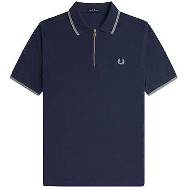 Fred Perry  Poloshirt Crepe Pique Zip Neck Polo Shirt Dark Airforce günstig online kaufen
