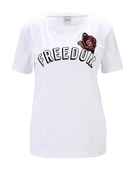 heine T-Shirt HEINE Damen Jerseyshirt mit Pailletten, weiß günstig online kaufen
