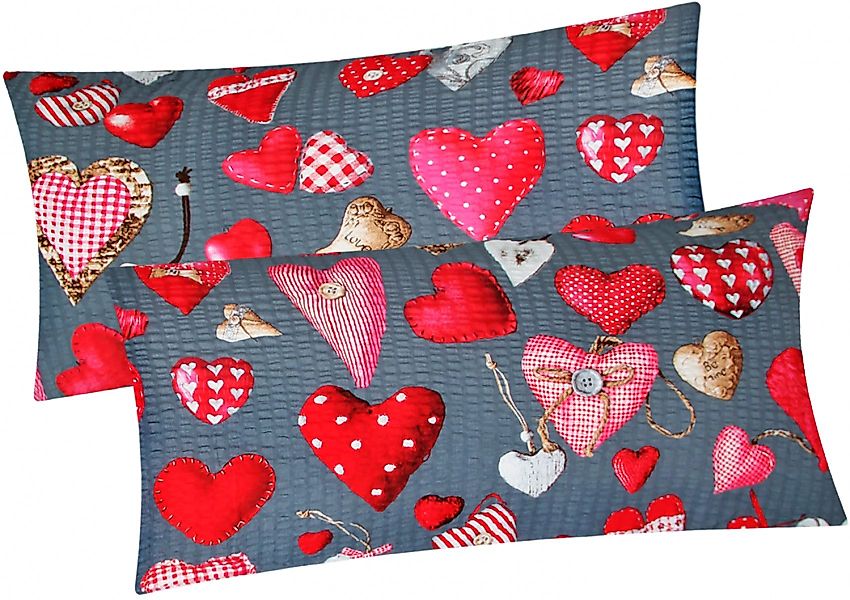 Heubergshop Kissenbezug, (2 Stück), Sersucker, 40x80cm günstig online kaufen