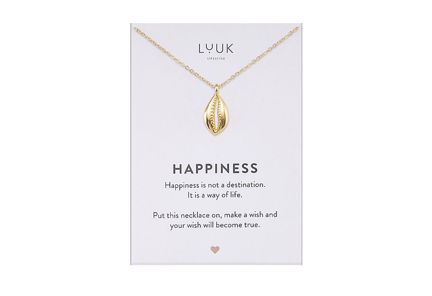 LUUK LIFESTYLE Kette mit Anhänger Kleine Muschel, mit HAPPINESS Spruchkarte günstig online kaufen