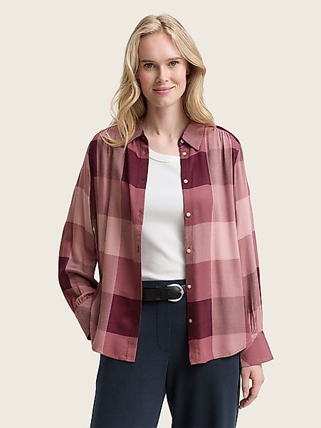 TOM TAILOR Langarmbluse Hemdbluse mit Karomuster günstig online kaufen