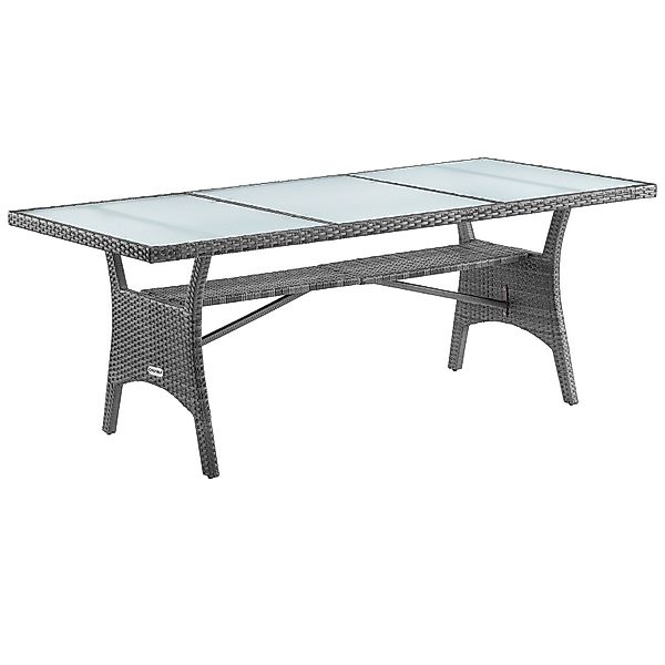 Casaria Gartentisch (1-St), Polyrattan 190x90x74 cm günstig online kaufen