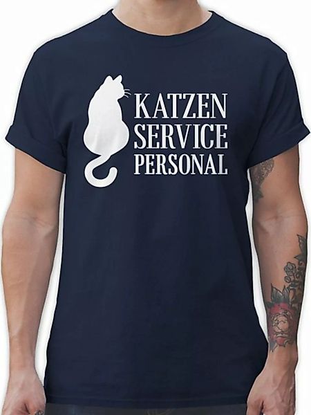Shirtracer T-Shirt Katzen Servicepersonal weiß Katzenbesitzer Geschenk günstig online kaufen