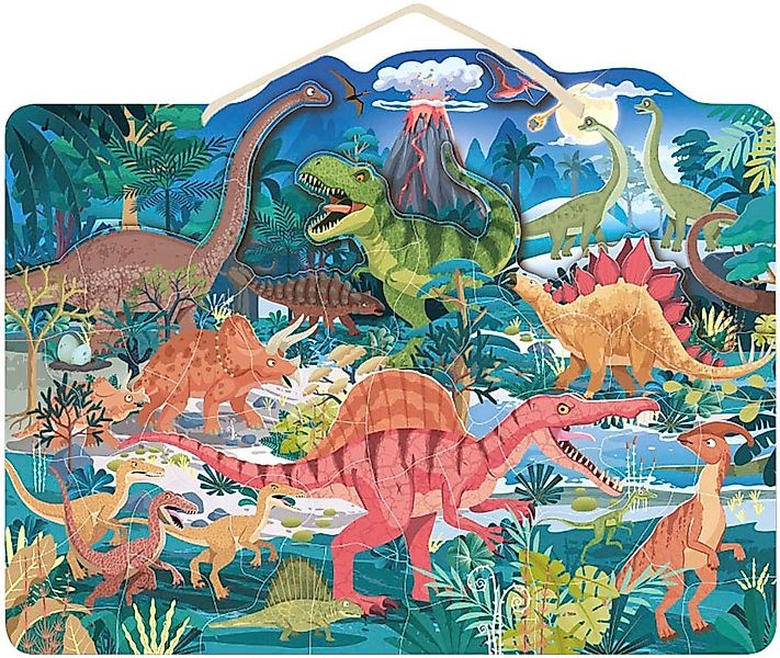speedy monkey Konturenpuzzle Magnetisches Puzzle Dinosaurier, 48 Puzzleteil günstig online kaufen