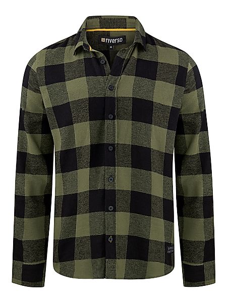 riverso Flanellhemd Herren langarm Kariert Regular Fit RIVArne günstig online kaufen
