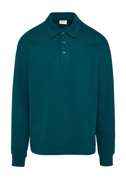 s.Oliver Langarmshirt Polo-Shirt Strukturiertes Langarm-Poloshirt im günstig online kaufen