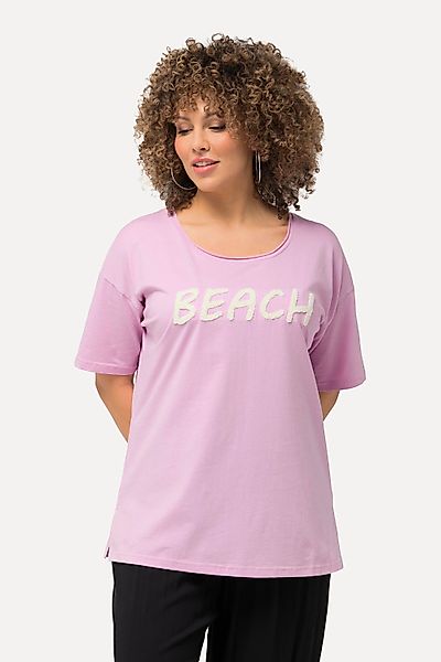 Ulla Popken T-Shirt T-Shirt Frottee-Schriftzug Oversized günstig online kaufen