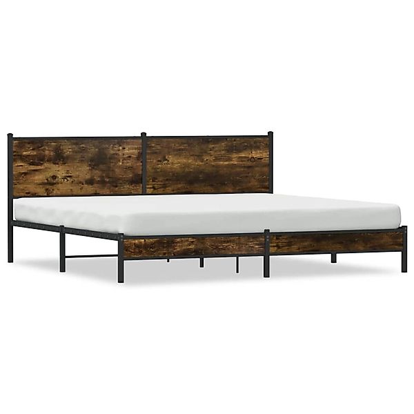 vidaXL Metallbett ohne Matratze Räuchereiche 193x203 cm 3301379 günstig online kaufen