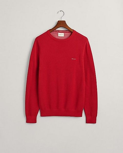 Gant Strickpullover COTTON PIQUE C-NECK, RUBY RED günstig online kaufen