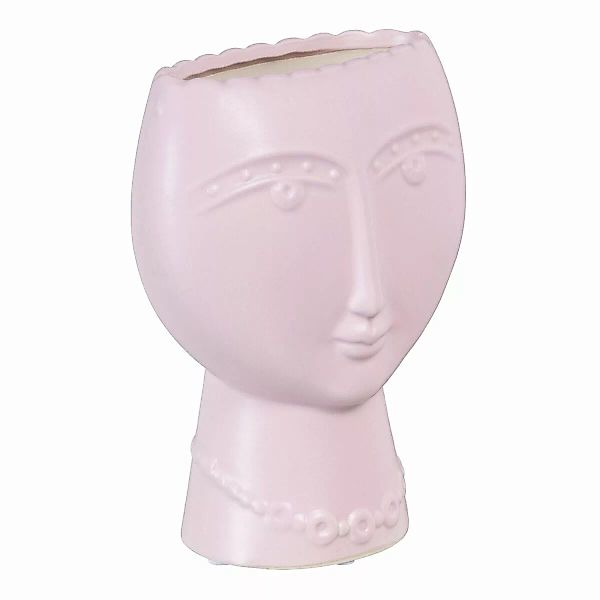 Blumentopf 15 X 8,5 X 19 Cm Gesicht Aus Keramik Violett günstig online kaufen