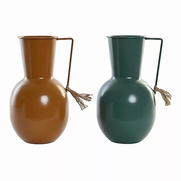 Vase Dkd Home Decor Metall Orange Grün Senf (14.5 X 13 X 24 Cm) (2 Stück) günstig online kaufen