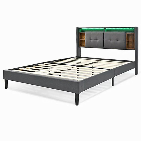 Celya Polsterbett 140*200CM, 160*200CM Doppelbett, mit aufladen USB und LED günstig online kaufen