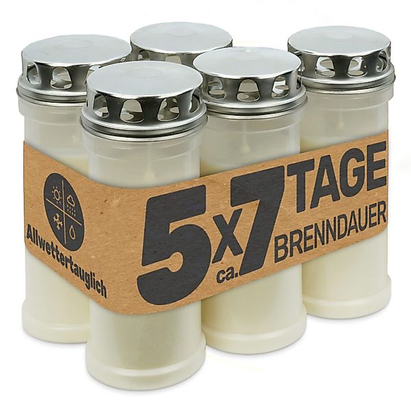 Gravidus Grabkerze Grabkerze weiß mit 7 günstig online kaufen