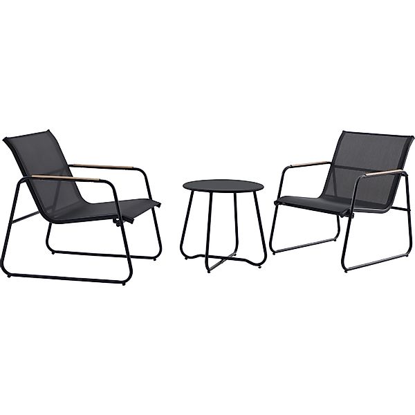 Balkon-Set Whitton 3-tlg. Aluminium Schwarz günstig online kaufen