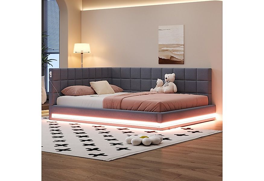 Merax Daybett mit LED und USB-Steckdose (1 tlg), Polsterbett Tagesbett Schl günstig online kaufen