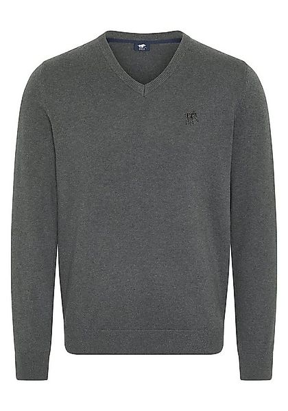 Polo Sylt Strickpullover mit V-Neck und Stickerei günstig online kaufen
