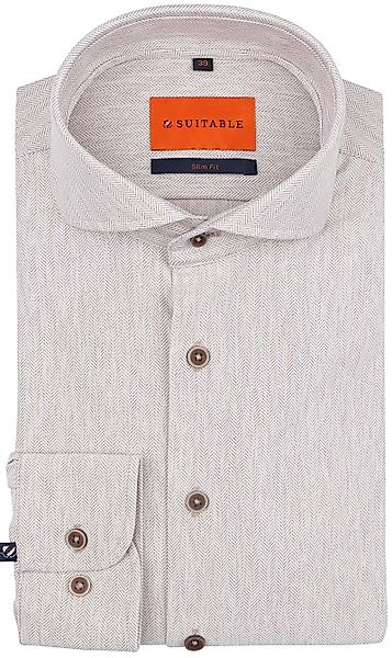 Suitable Herringbone Hemd Sand - Größe 39 günstig online kaufen