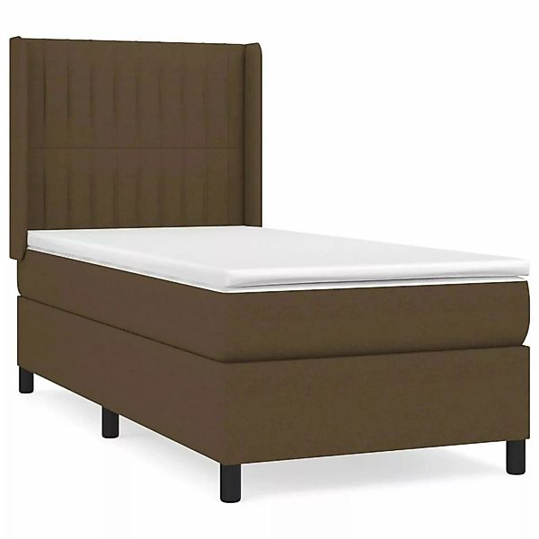 Vidaxl Boxspringbett Mit Matratze Dunkelbraun 100x200 Cm Stoff günstig online kaufen