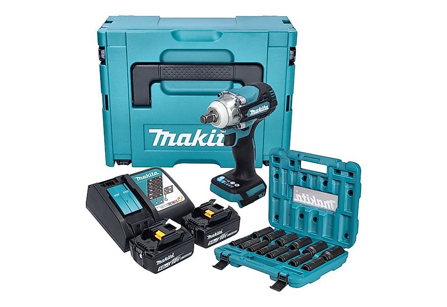 Makita Akku-Schlagschrauber DTW 300 TJX7 18 V 330 Nm 1/2" + 2x Akku 5,0 Ah günstig online kaufen
