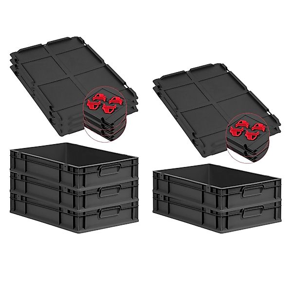 PROREGAL SparSet 5x Eurobox Nextgen Grip Mit Auflagedeckel Und Roten Versch günstig online kaufen