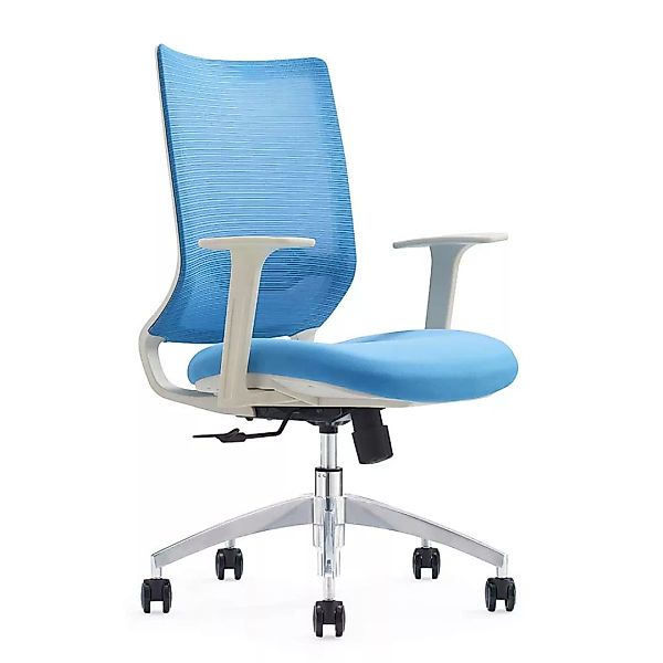 Schreibtischdrehstuhl in Blau Weiß Lendenwirbelstütze günstig online kaufen