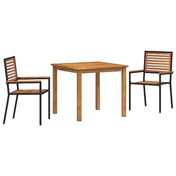 vidaXL Garten Essgruppe 3-Tlg Schwarz Poly Rattan 3365511 günstig online kaufen