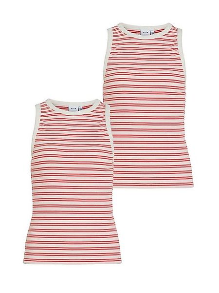 Vila Shirttop 2er-SET Klassisch gestreiftes ärmelloses Design, Rundhalsauss günstig online kaufen