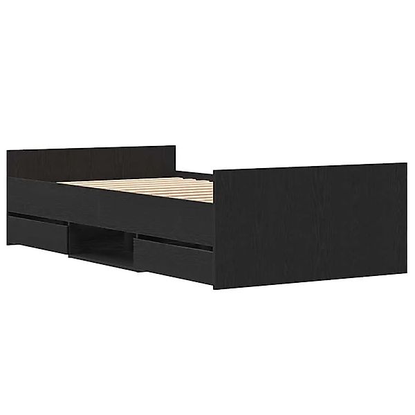 vidaXL Bettgestell Schwarz Eichen-Optik 90 x 200 cm Holzwerkstoff 3329327 günstig online kaufen