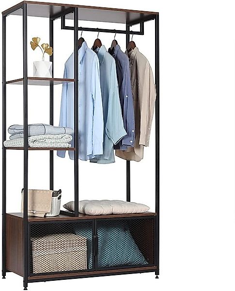 Woltu Garderobenständer, (1 St), mit Lagerschrank, aus Holz und Metall günstig online kaufen
