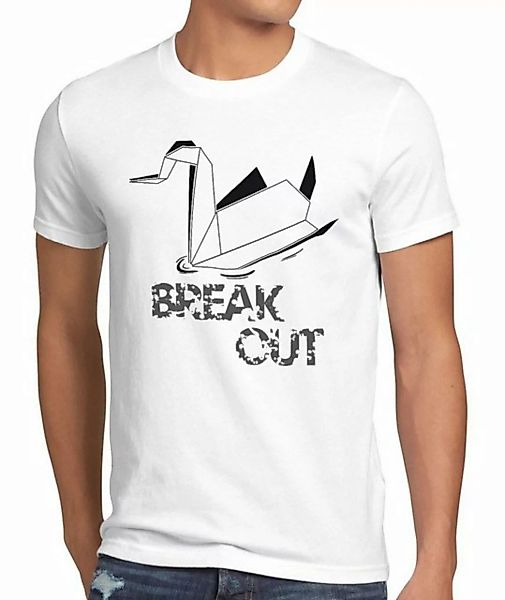 style3 Print-Shirt Herren T-Shirt Swan Break Out Schwan Papier origami pris günstig online kaufen