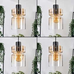 hofstein Hängeleuchte Hängelampe aus Metall/Glas in günstig online kaufen