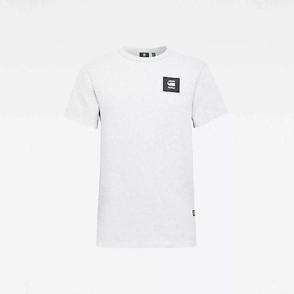 G-star Badge Logo+ Ribbed Kurzarm T-shirt S Grey Heather günstig online kaufen