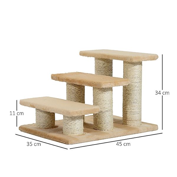 PawHut Kratzbaum Tiertreppe Katzentreppe Hundetreppe 3 günstig online kaufen