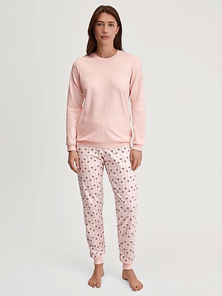 CALIDA Schlafanzug "Midnight Flowers", Rundhals, Langarm, weich, Heavy-Inte günstig online kaufen