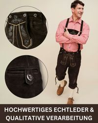 HOFGLANZ Trachtenlederhose Herren traditionelle Lederhose lang günstig online kaufen