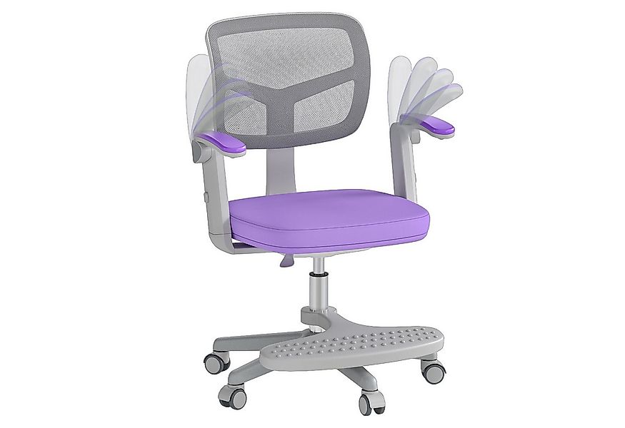 COSTWAY Drehstuhl, Kinder mit 5 Rollen, Schreibtischstuhl höhenverstellbar günstig online kaufen