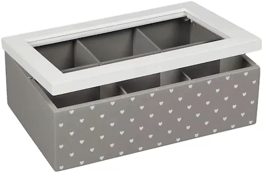 Ambiente Haus Aufbewahrungsbox "Teekästchen - grau 23cm", (1 St.) günstig online kaufen